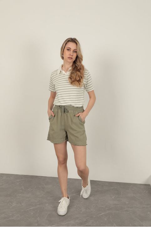 Tassel Women's Shorts-Khaki