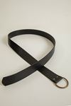 Women's Belt with Small Oval Buckle-Black