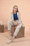 Striped linen jacket-Royal