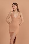 Knitwear Thick Wicking V-Neck Women's Dress-Salmon Pink