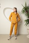 Shiny Fabric Women's Suit-Mustard