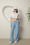 Aerobin Fabric Women's Trousers-Baby Blue