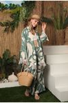 Viscose Fabric Women's Kimono Set-Green