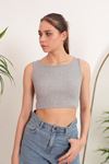 Camisole Fabric Sleeveless Women's Blouse-GRAY MELANGE