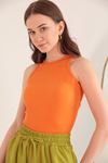 Camisole Fabric Halter Collar Women's Blouse-Orange