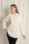 Linen Fabric Women's Beige Shirt