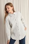 Linen Fabric Women's Grey Shirt