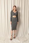 Knitwear Fabric Women's Anthracite Dress