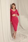 Knitwear Fabric Women's Fuchsia Dress