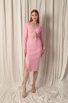 Knitwear Fabric Women's Pink Dress