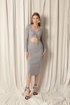 Knitted Fabric Gray Women's Dress