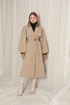 Woven Fabric Liquid Proof Women's Stone Trench Coat