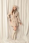 Woven Fabric Liquid Proof Back Buttoned Women's Beige Trench Coat