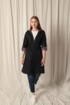 Bondig Fabric Waterproof Women's Navy Blue Trench Coat