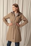 Bondig Fabric Waterproof Women's Mink Trench Coat