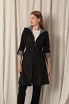 Bondig Fabric Waterproof Women's Black Trench Coat