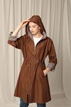 Bondit Fabric Waterproof Women's Coffee Trench Coat