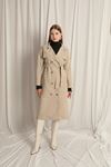 Torino Fabric Liquid Proof Maxi Length Women's Stone TrenchCoat