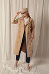 Torino Fabric Liquid Proof Maxi Length Women's Beige Trench Coat