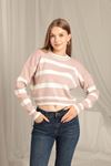 Knitwear Fabric Striped Women's Powder Sweater