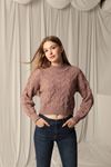 Knitwear Fabric Knit Detailed Women's Rose Sweater