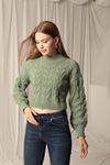 Knitwear Fabric Knit Detailed Women's Mint Sweater