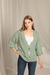 Knitwear Fabric Knit Detailed Women's Mint Cardigan