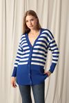 Knitwear Fabric Striped Women's Saxe Cardigan