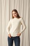 Knitwear Fabric Patterned Buttoned Sleeve Women's Stone Blouse