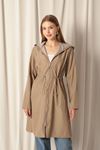 Bondig Fabric Waterproof Women's Mink Trench Coat