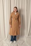 Torino Fabric Embroidered Women's Tan Trench Coat