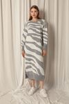 Knitwear Fabric Maxi Gray Dress