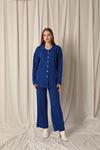 Knitted Fabric Corduroy Women's Saxe Suit