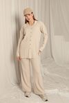 Knitted Fabric Corduroy Women's Stone Suit