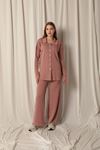 Knitted Fabric Corduroy Women's Dusty Rose Suit