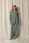 Knitted Fabric Corduroy Women's Mint Suit