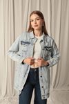 Denim Fabric Women's Light Blue Jeans Jacket