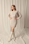 Knitwear Fabric Sweater Dress Beige Suit