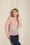 Knit Fabric Crew Neck Women's Powder Blouse