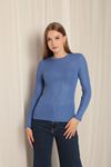 Knitwear Fabric Crew Neck Women's Blouse