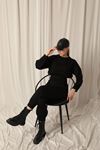 Knitwear Fabric Sweater Women's Black Suit