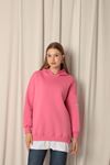 Three Thread Fabric Hooded Women's Pink Sweat