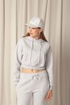 Three Thread Fabric Hooded Short Women's Gray Sweat