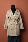 Torino Fabric Liquid Proof Under Hip Length Women's Stone Trench Coat