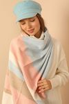 Soft Texture Women's Pink/Blue Shoulder Shawl Scarf