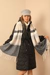 Soft Texture Women's Anthracite Shoulder Shawl Scarf