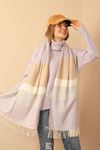 Soft Textured Herringbone Patterned Women's Lilac Shoulder Shawl Scarf