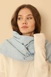 Soft Texture Tasseled Women's Baby Blue Shoulder Shawl Scarf