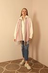 Soft Textured Herringbone Patterned Women's Pink Shoulder Shawl Scarf