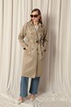 Torino Fabric Waterproof Lined Women's Stone Trench Coat